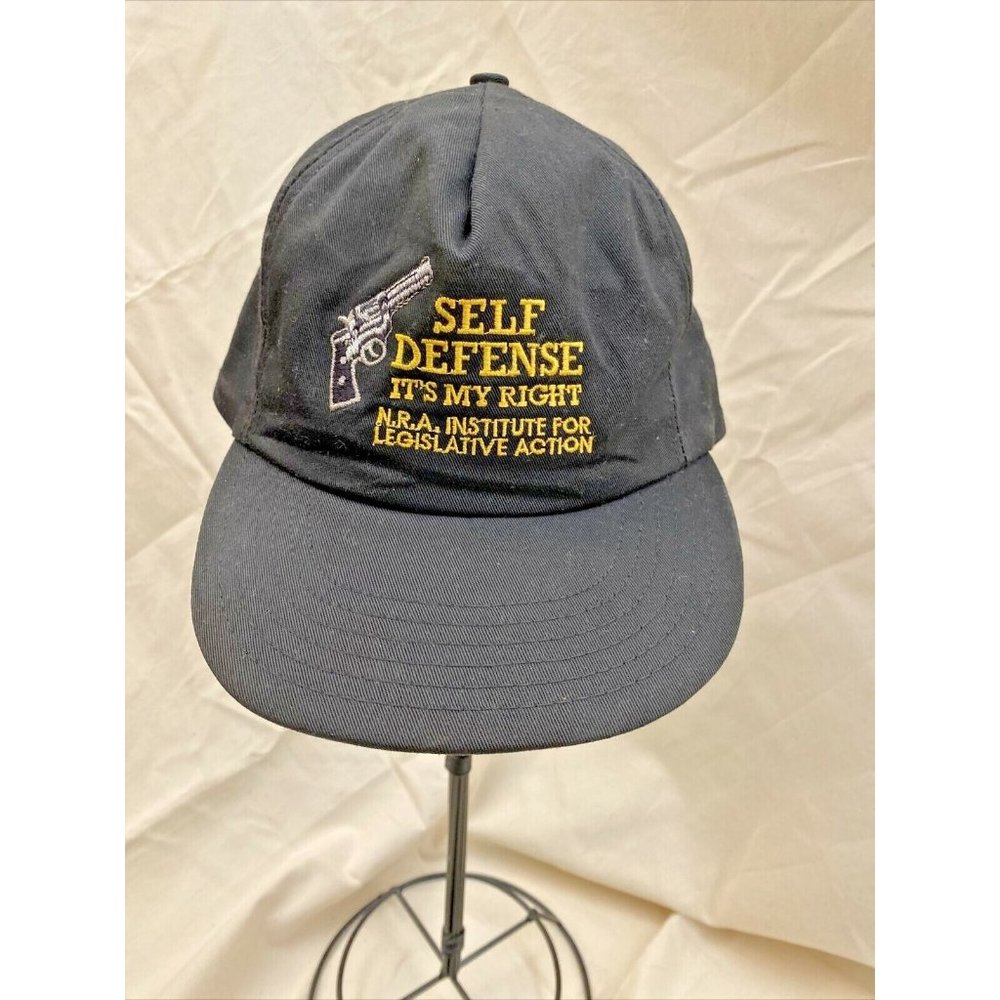 Black NRA Baseball Style Cap Hat from the 1990s Self Defense